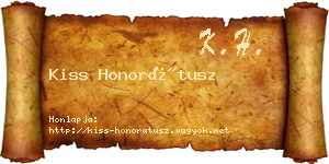 Kiss Honorátusz névjegykártya